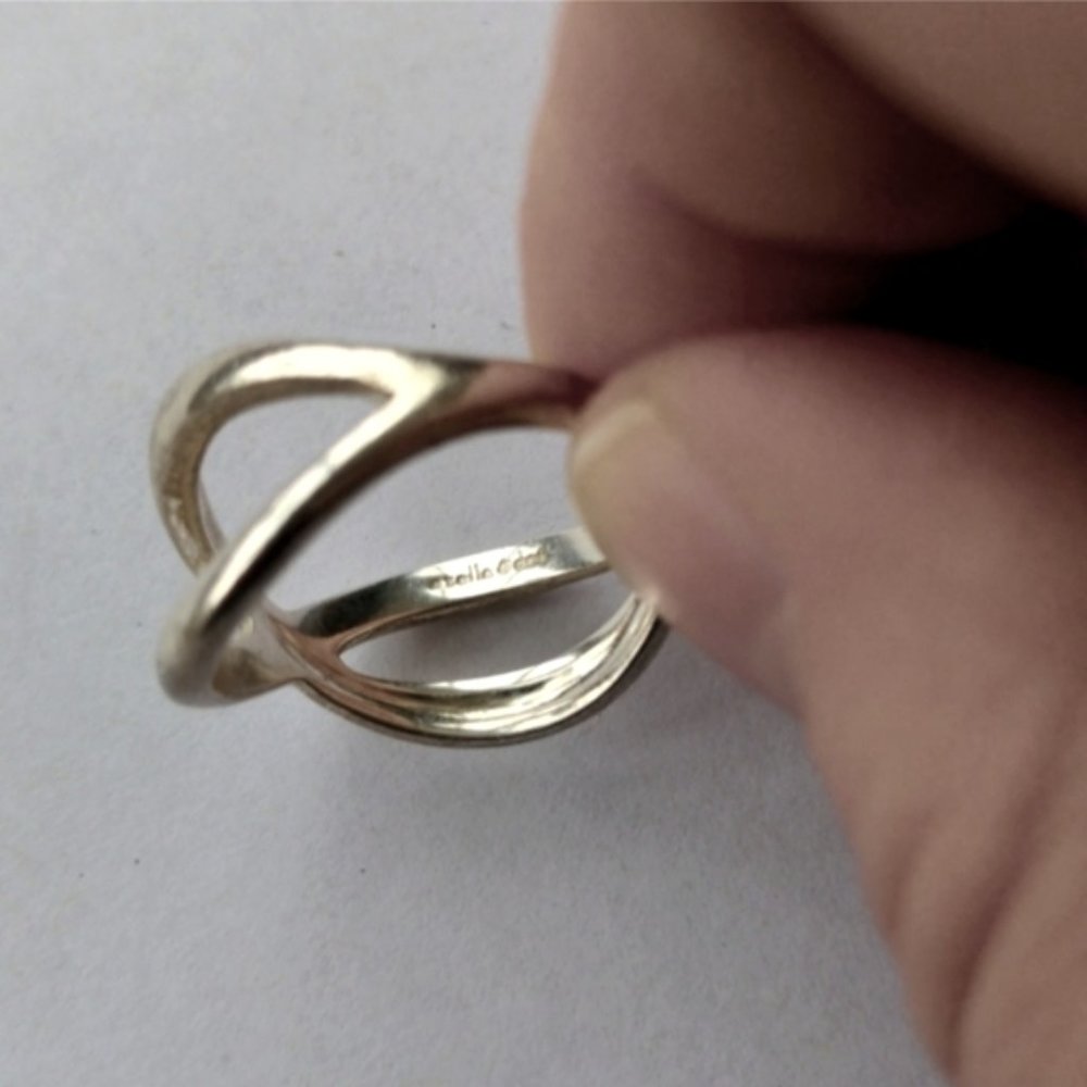 Designer Stella & Dot silver tone infinity ring, size 7.5-8 - Picture 4 of 5